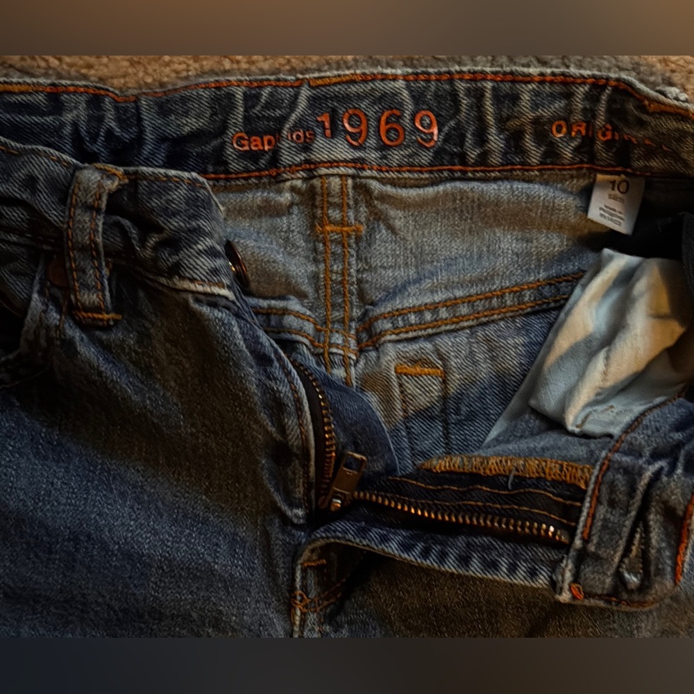 GAP Boys 1969 Original Slim Fit  Blue Jeans With Adjustable Inner Straps